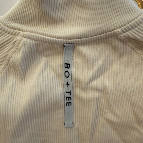 Bo+Tee Cream Zip-Up Ribbed Jacket - Picture 2 of 3